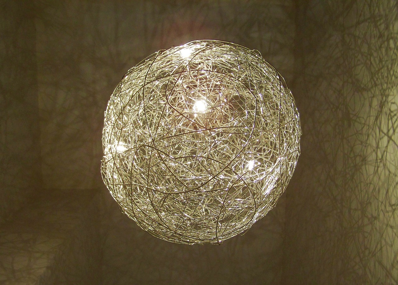 wire globe chandelier lighting body free photo