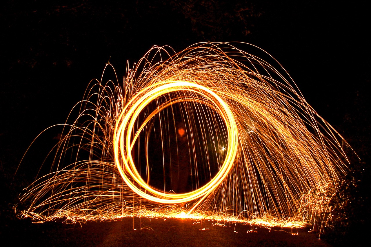 wire wool fire ball spin free photo