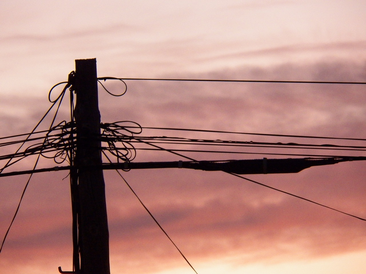 wires sunset electricity free photo