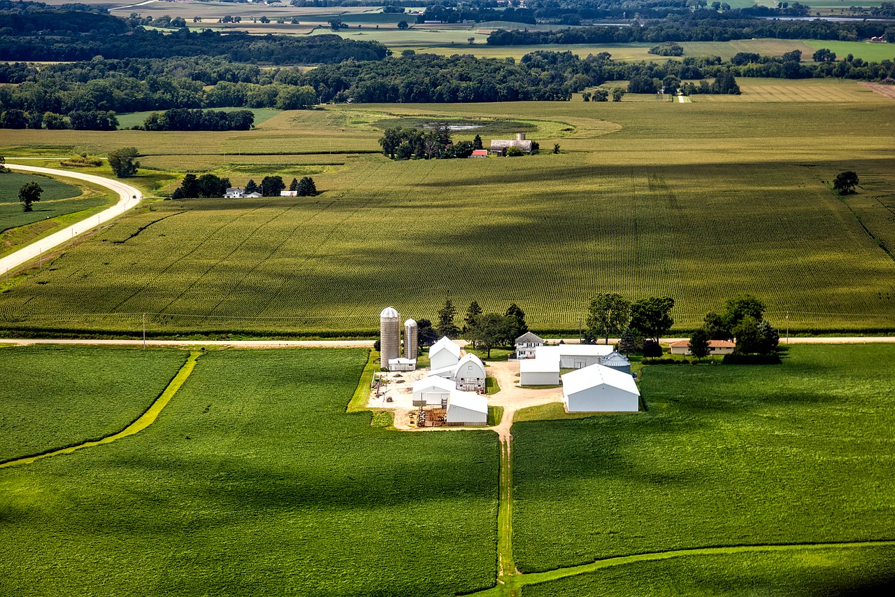 wisconsin aerial view farm free photo