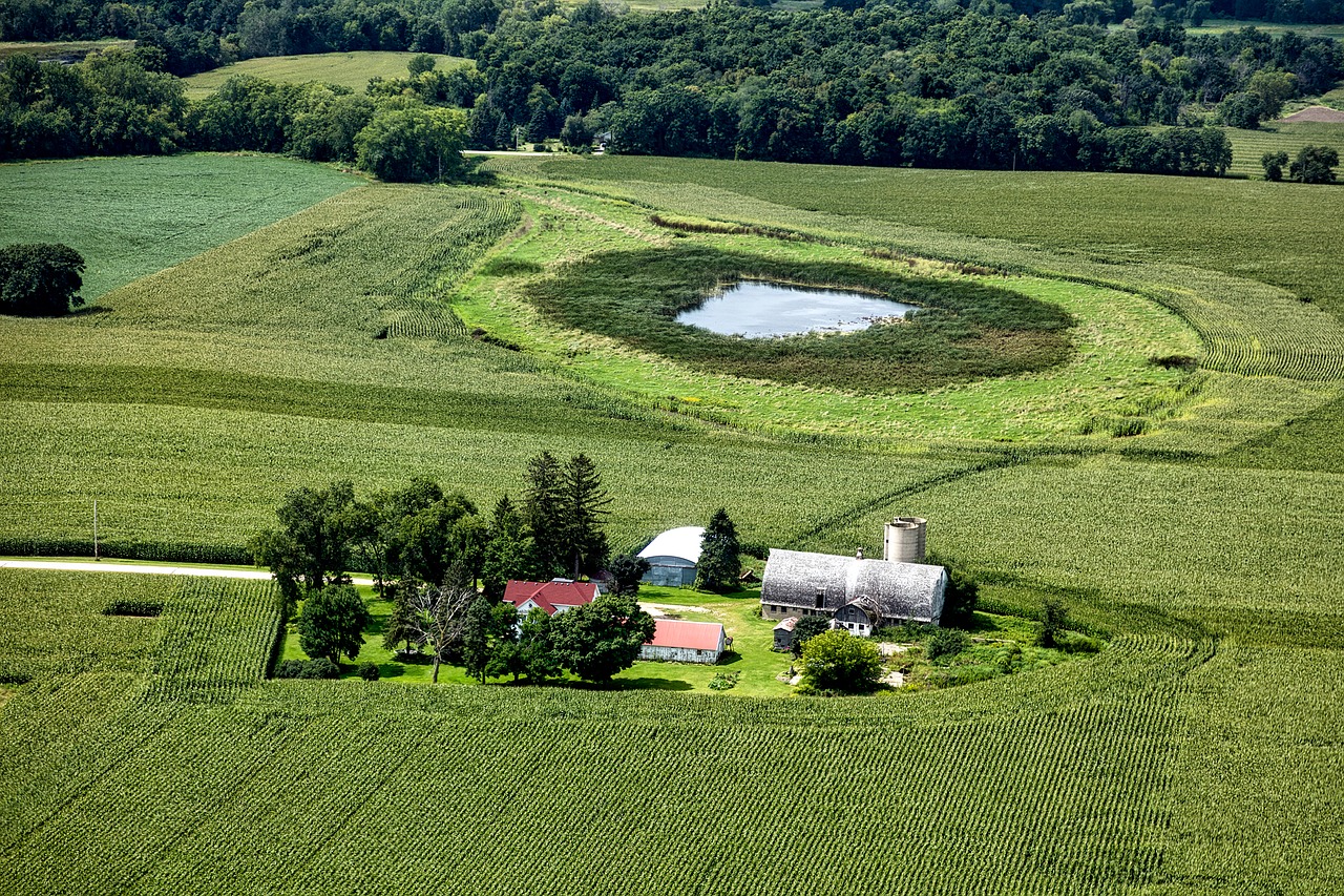 wisconsin aerial view farm free photo