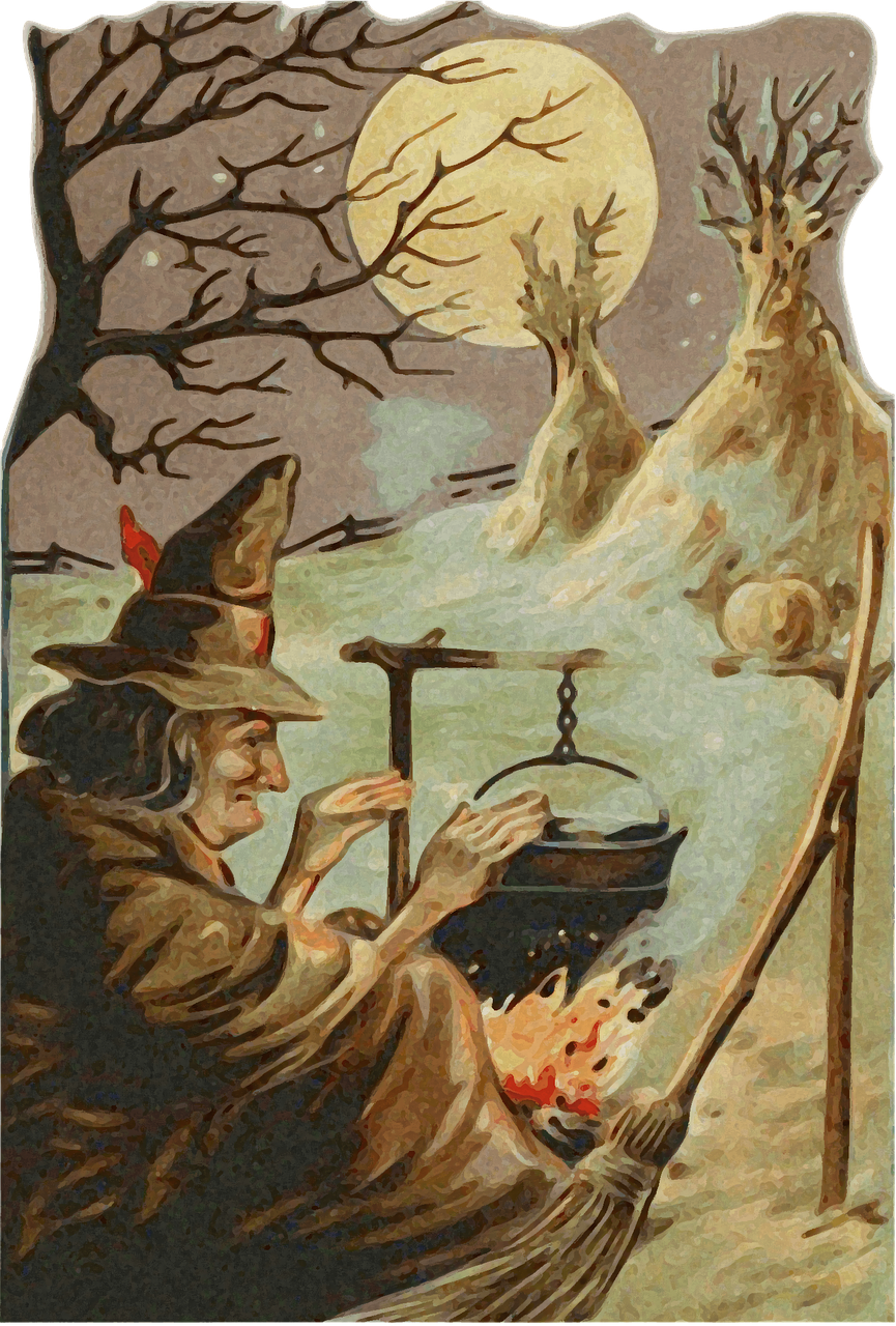 witch halloween moon free photo