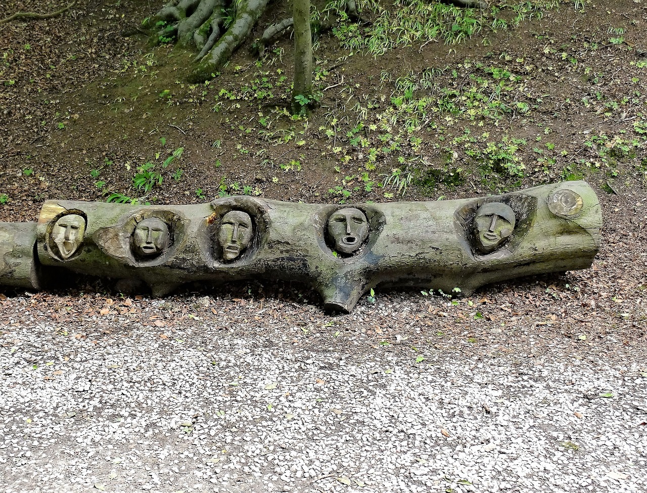 witches carved log free photo
