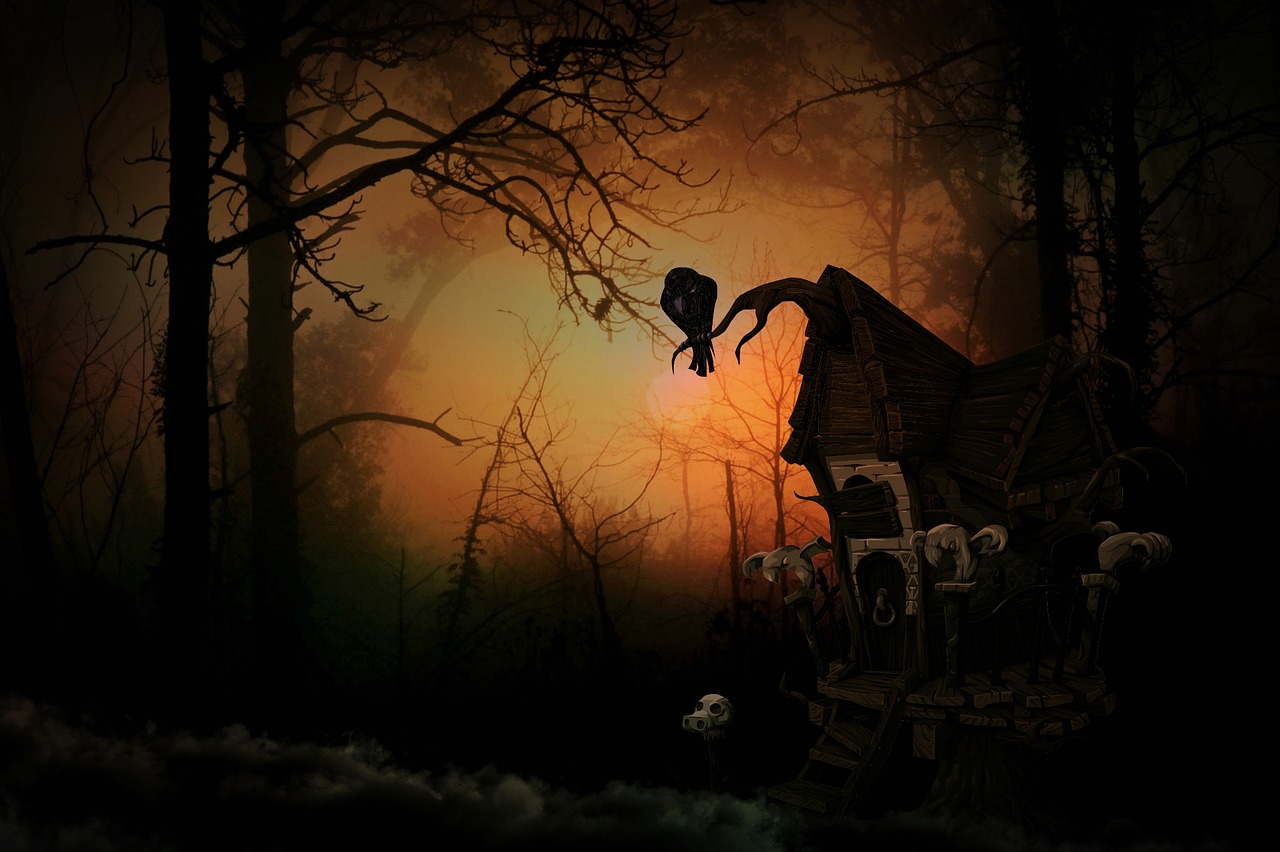 witch's house creepy forest free photo