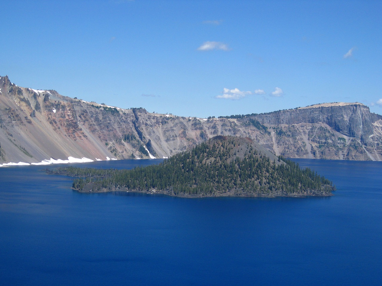 wizard island crater lake cascade mountains free photo