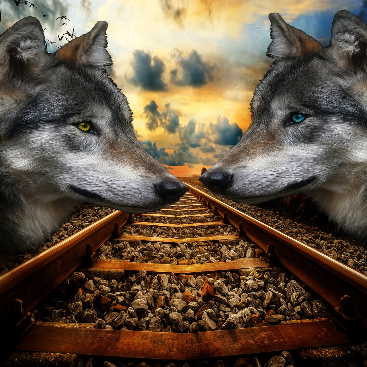 wolf  rails  portrait free photo