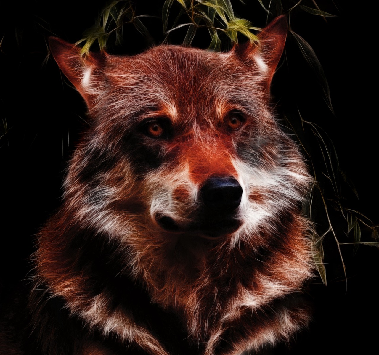 wolf  fractalius  photo art free photo