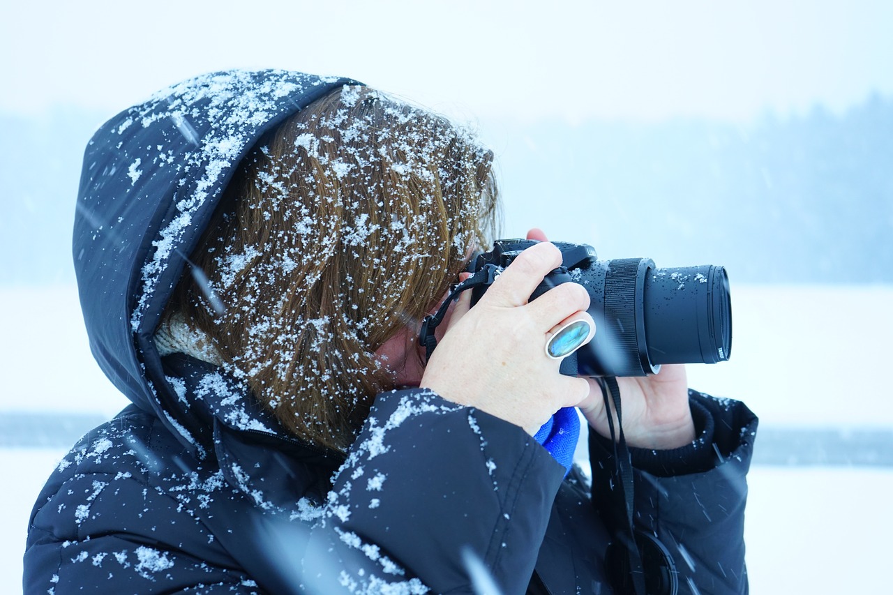 woman snowy frosty free photo