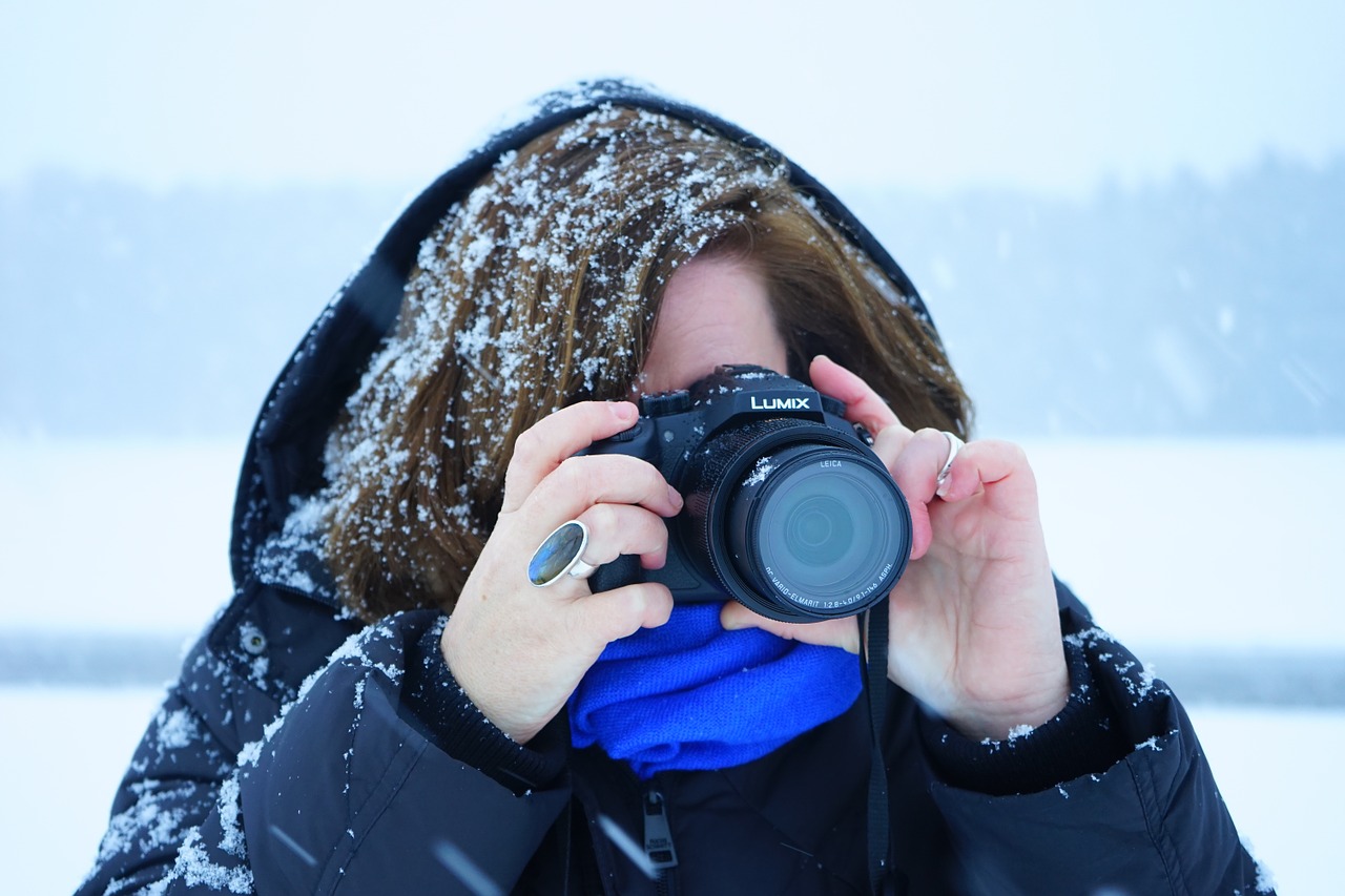 woman snowy frosty free photo