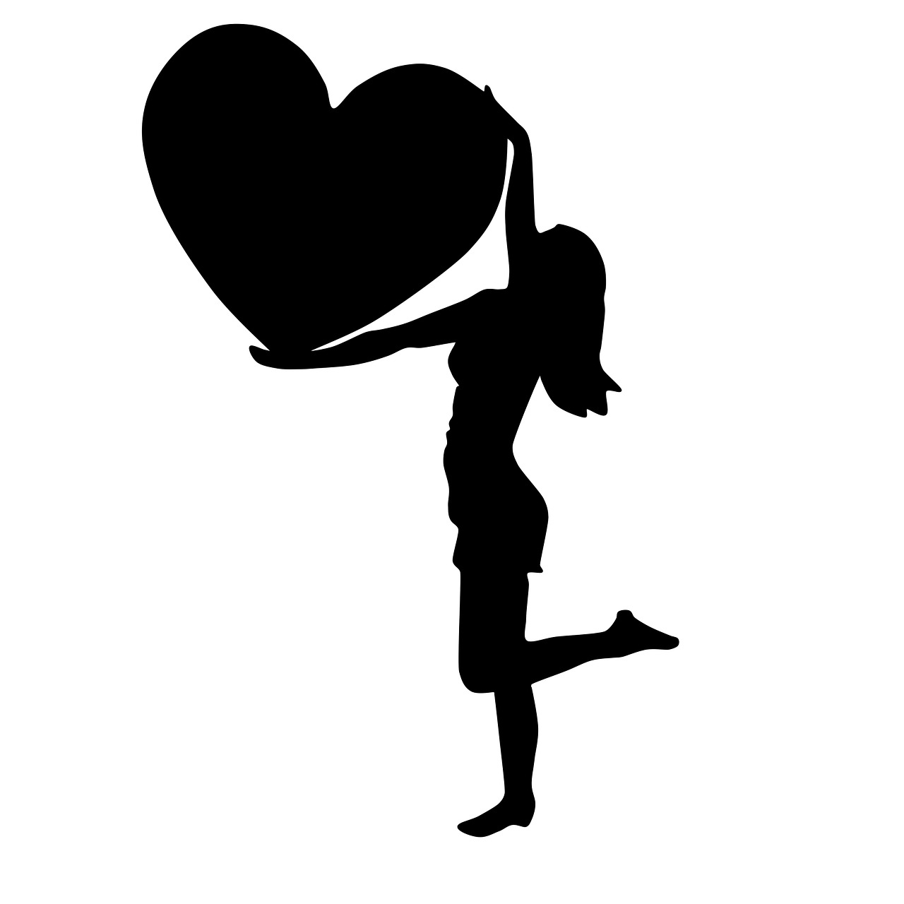 woman heart silhouette free photo