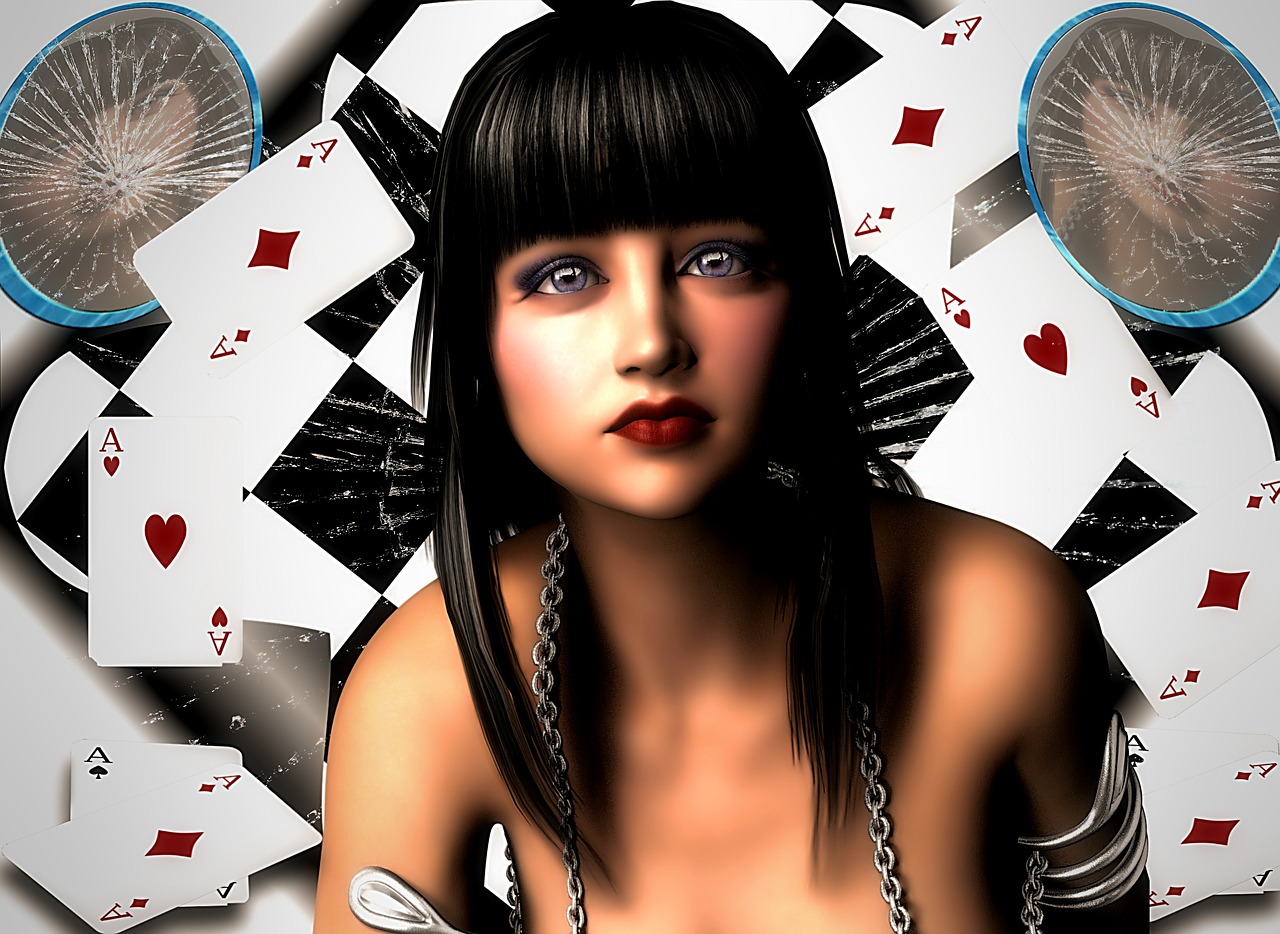 woman cards gambling free photo