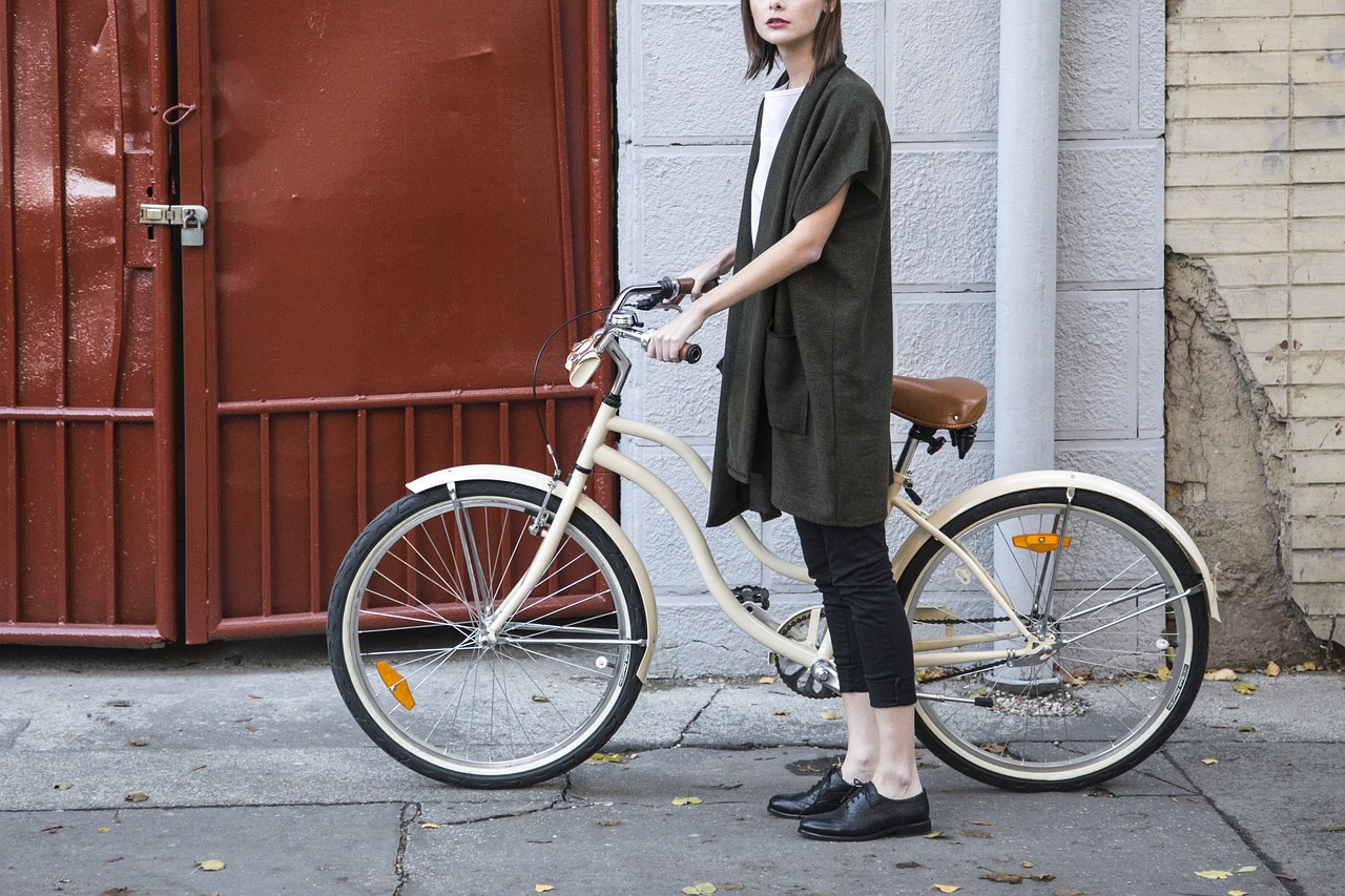 woman bicycle fashion free photo