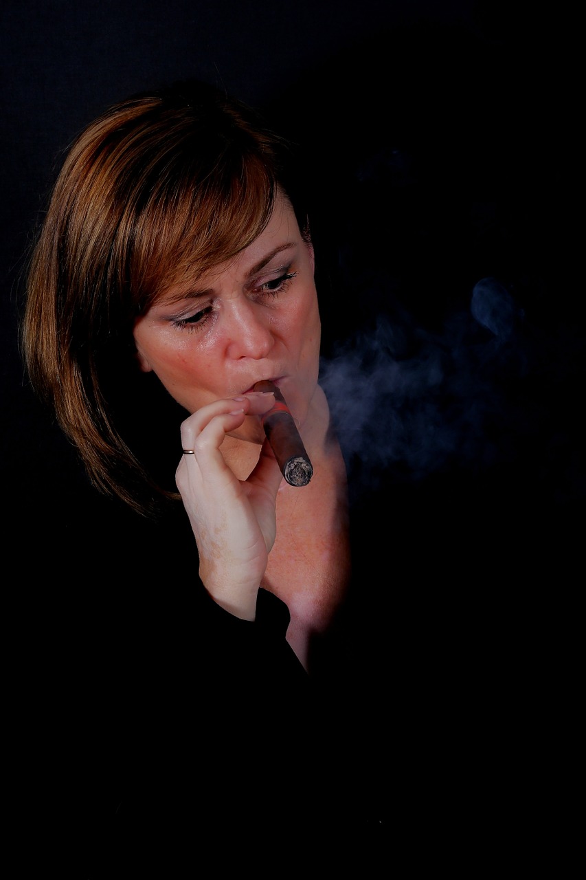 woman cigar portrait free photo
