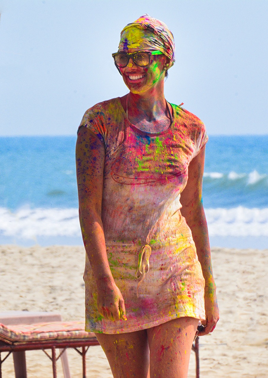 woman beach color free photo