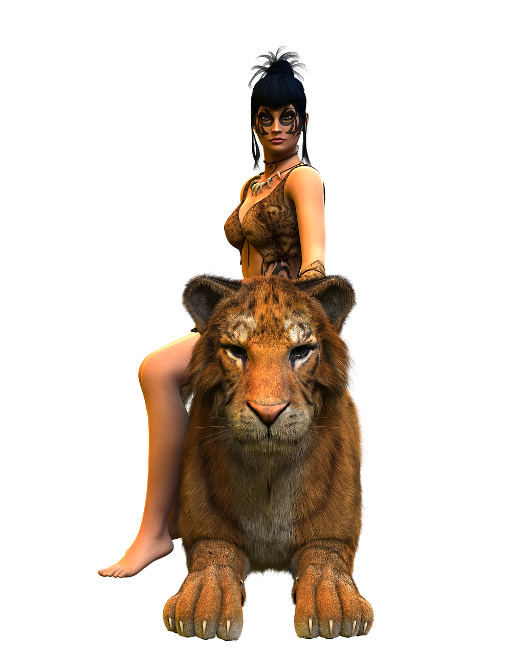 woman tiger amazone free photo