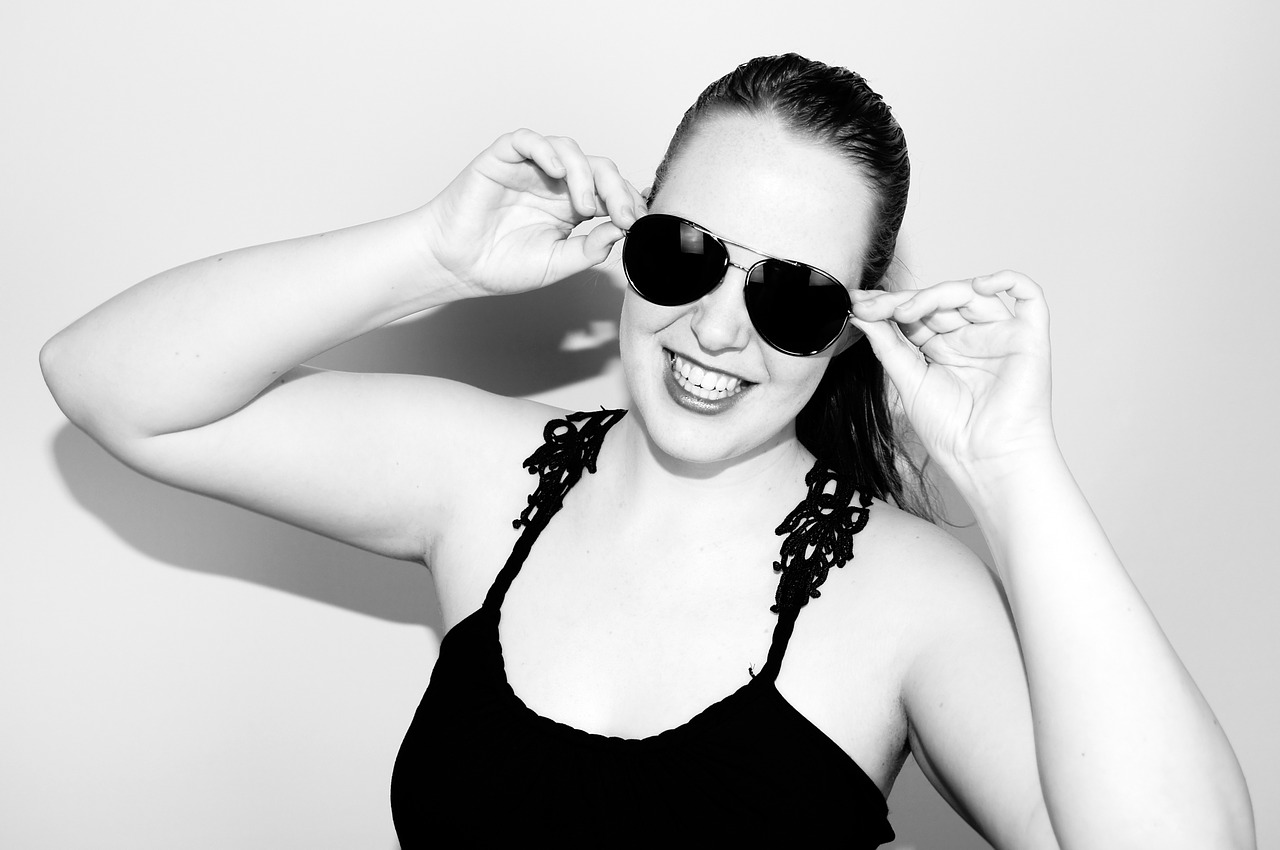 woman sunglasses ponytail free photo