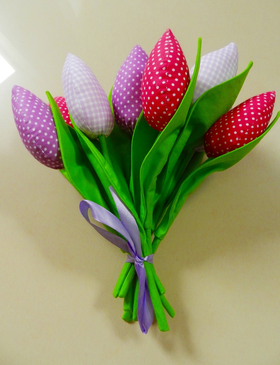 woman tulips handicraft free photo