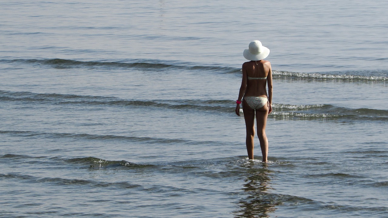 woman sea beach free photo