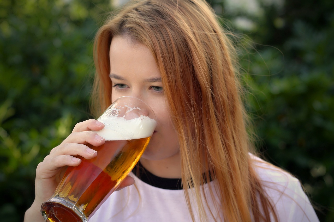 woman beer toast free photo