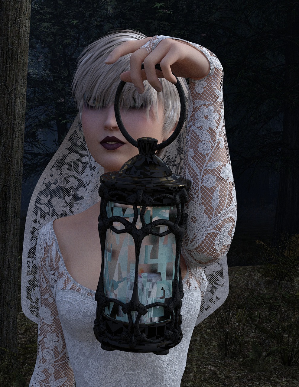 woman lamp bride free photo