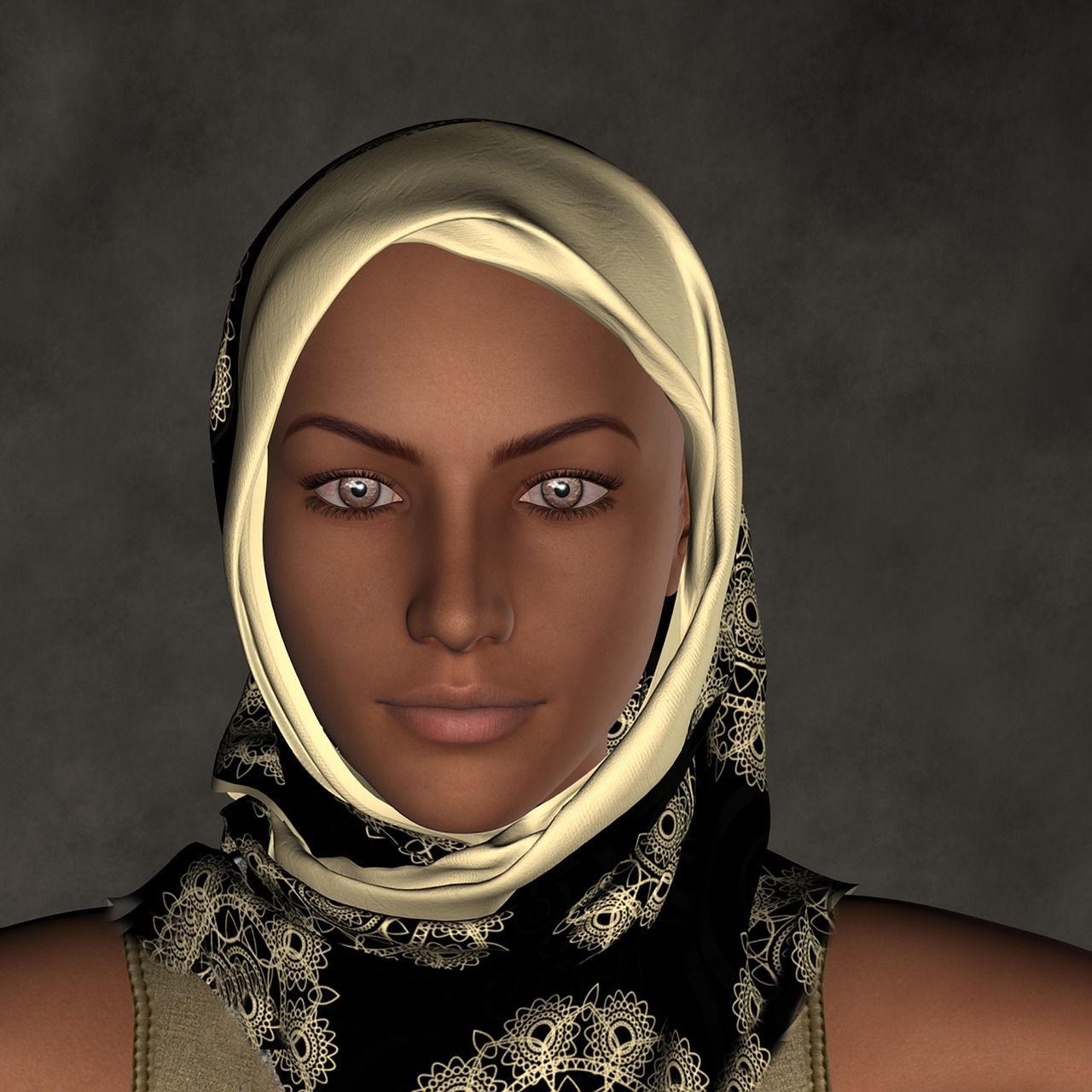 woman headscarf face free photo