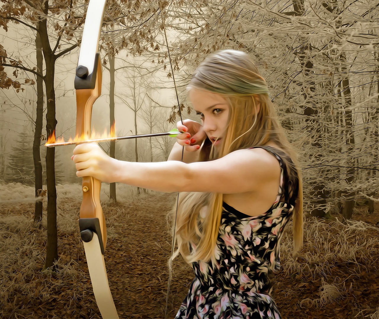 woman female archer free photo