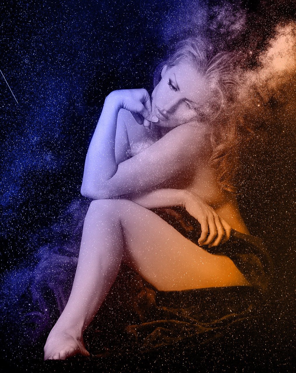 woman galaxy cover free photo