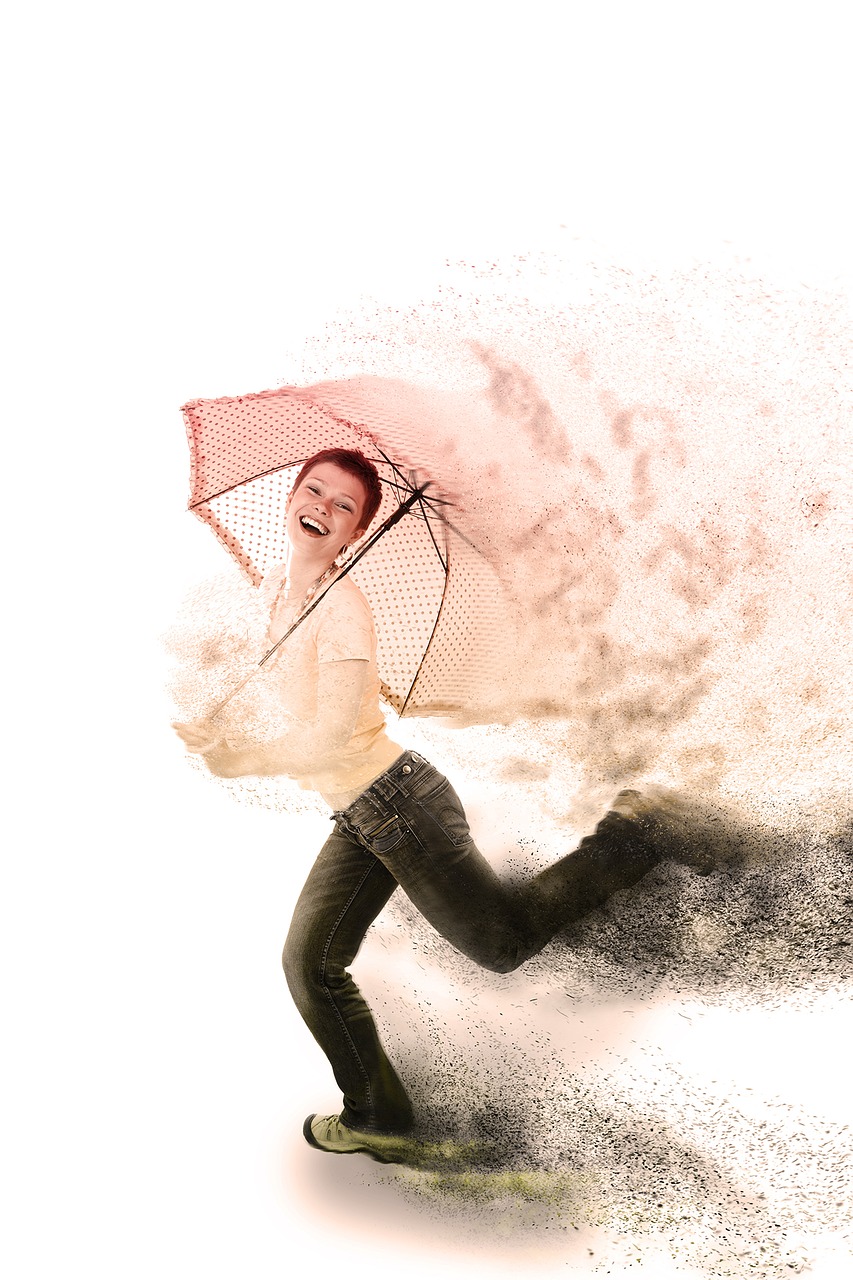 woman umbrella flight free photo