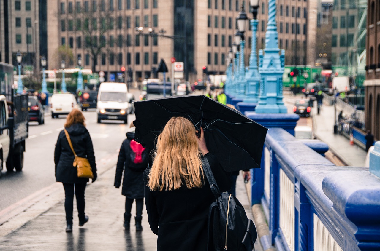 woman umbrella rain free photo