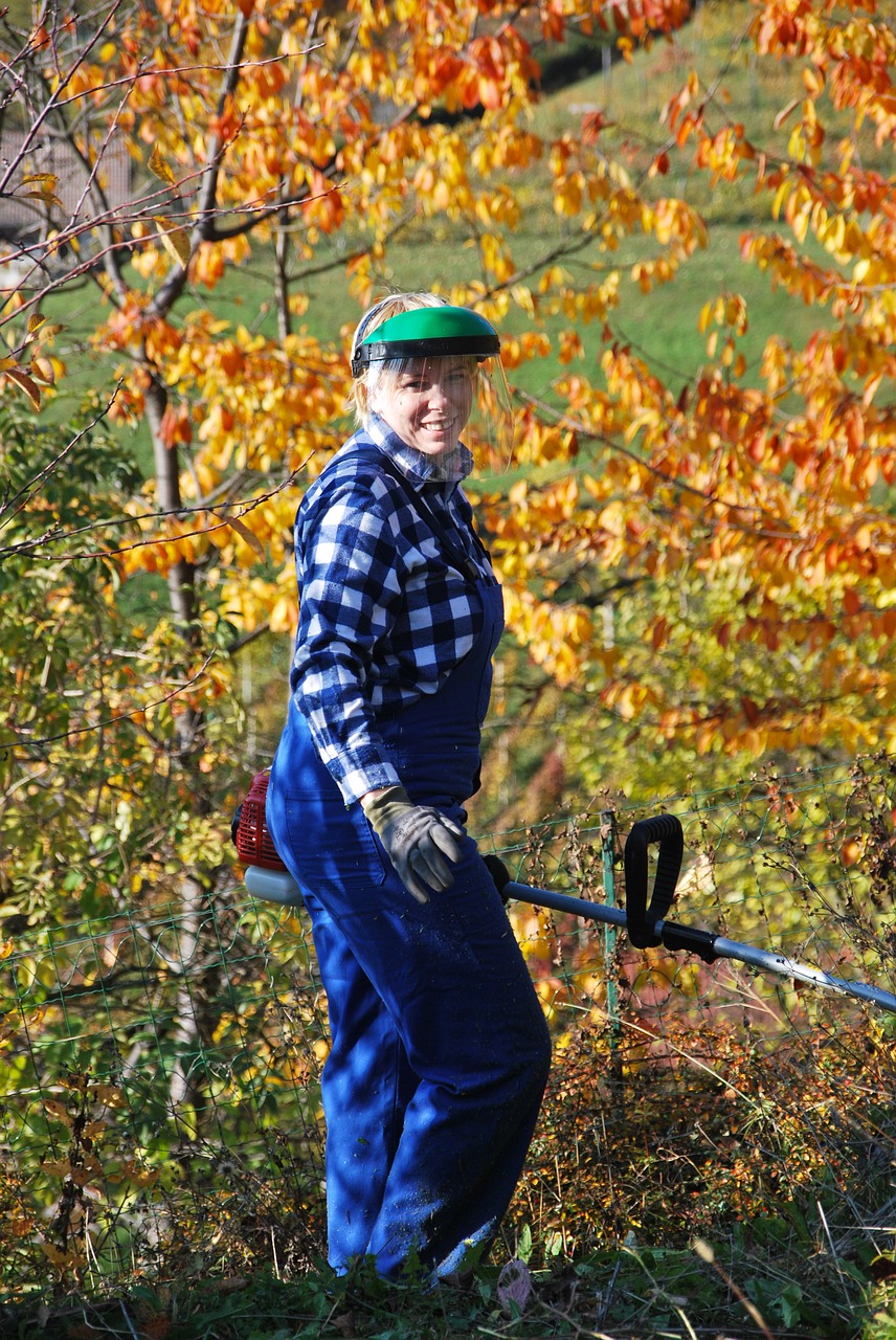 woman working garden free photo