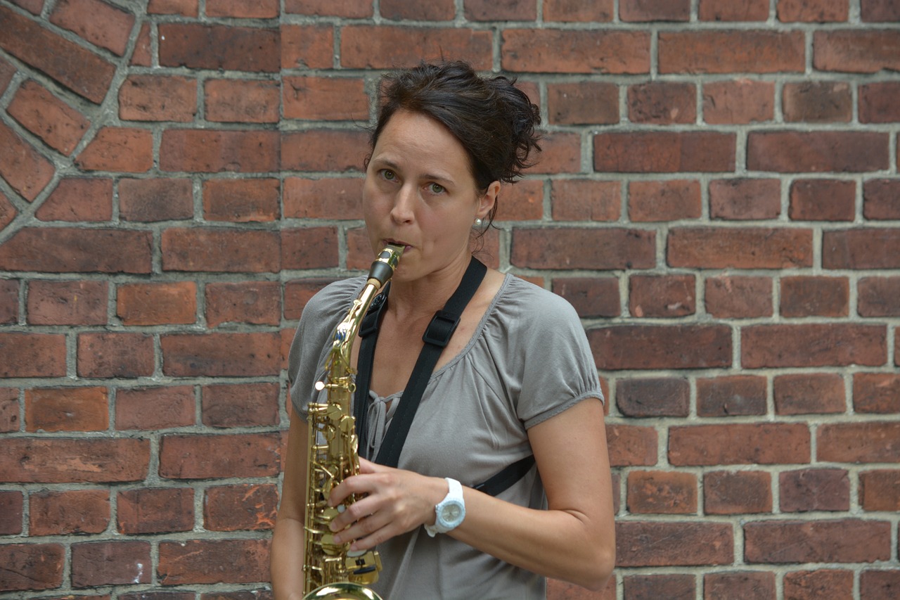 woman saxophone summer free photo