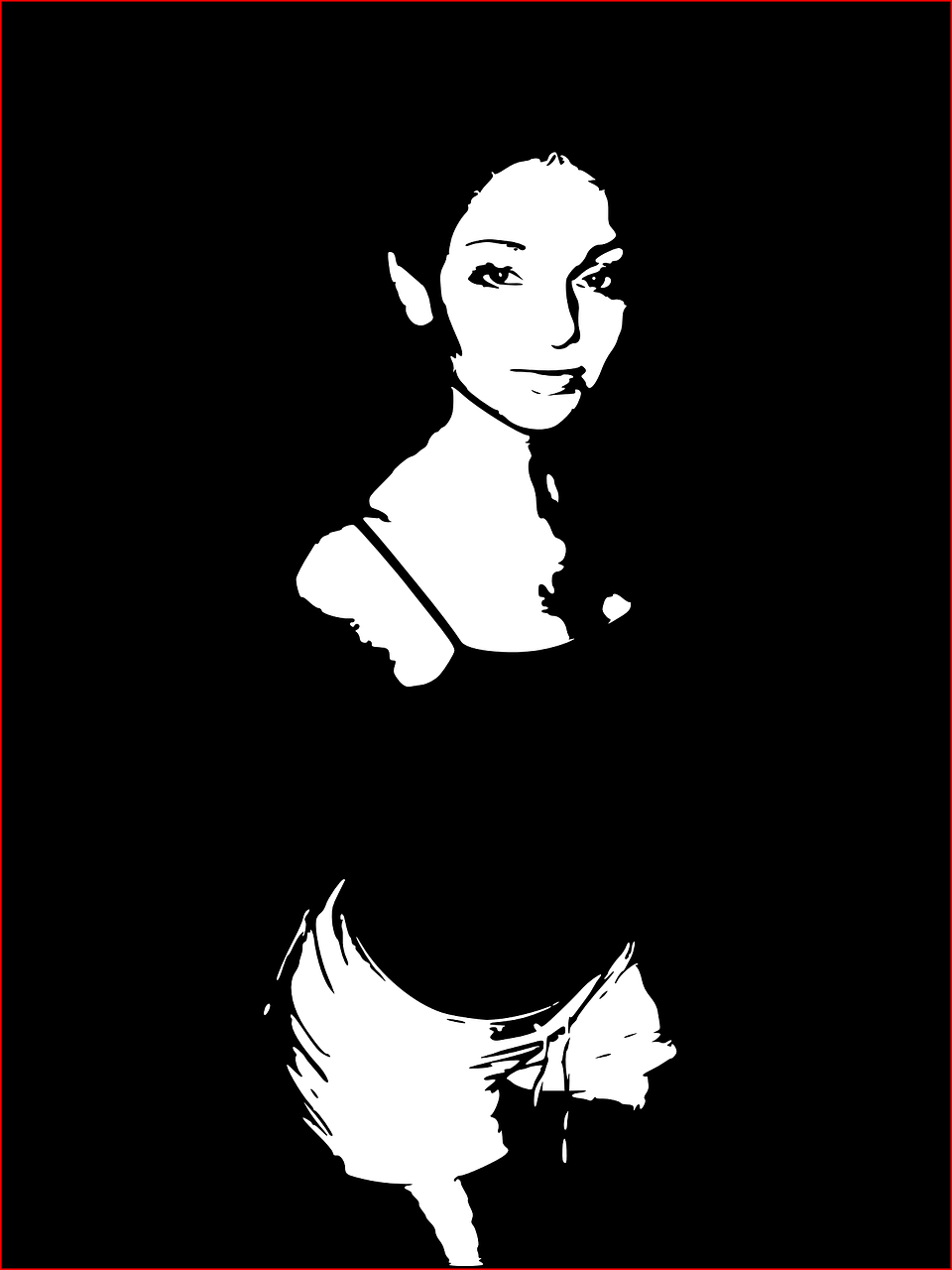 woman silhouette black and white free photo