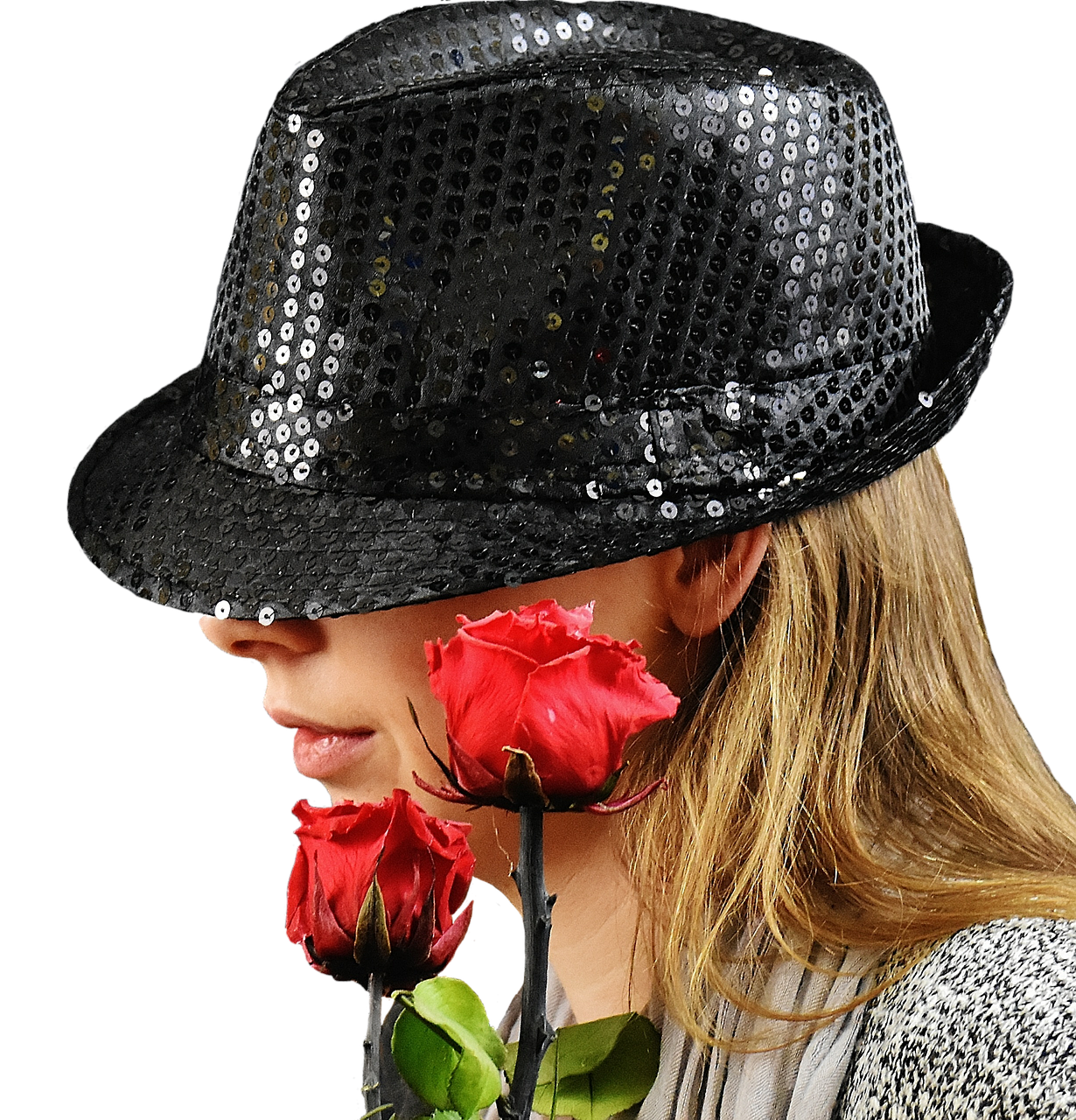 woman hat roses free photo