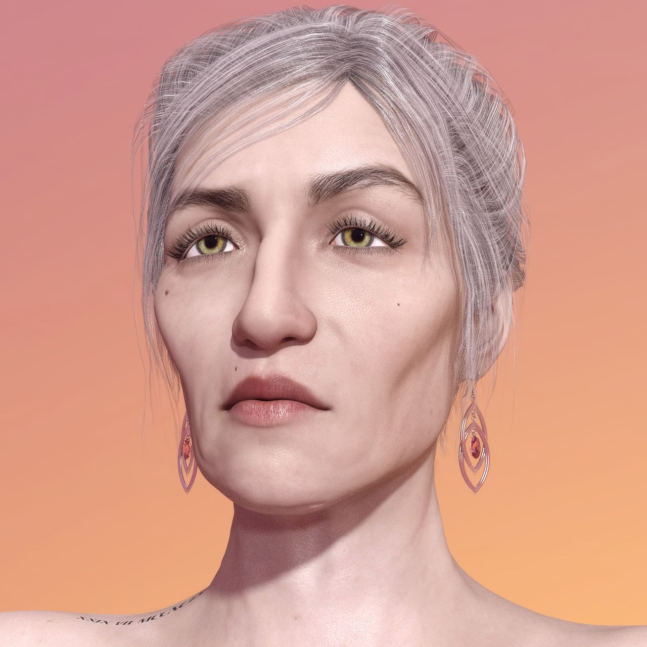 woman older face free photo