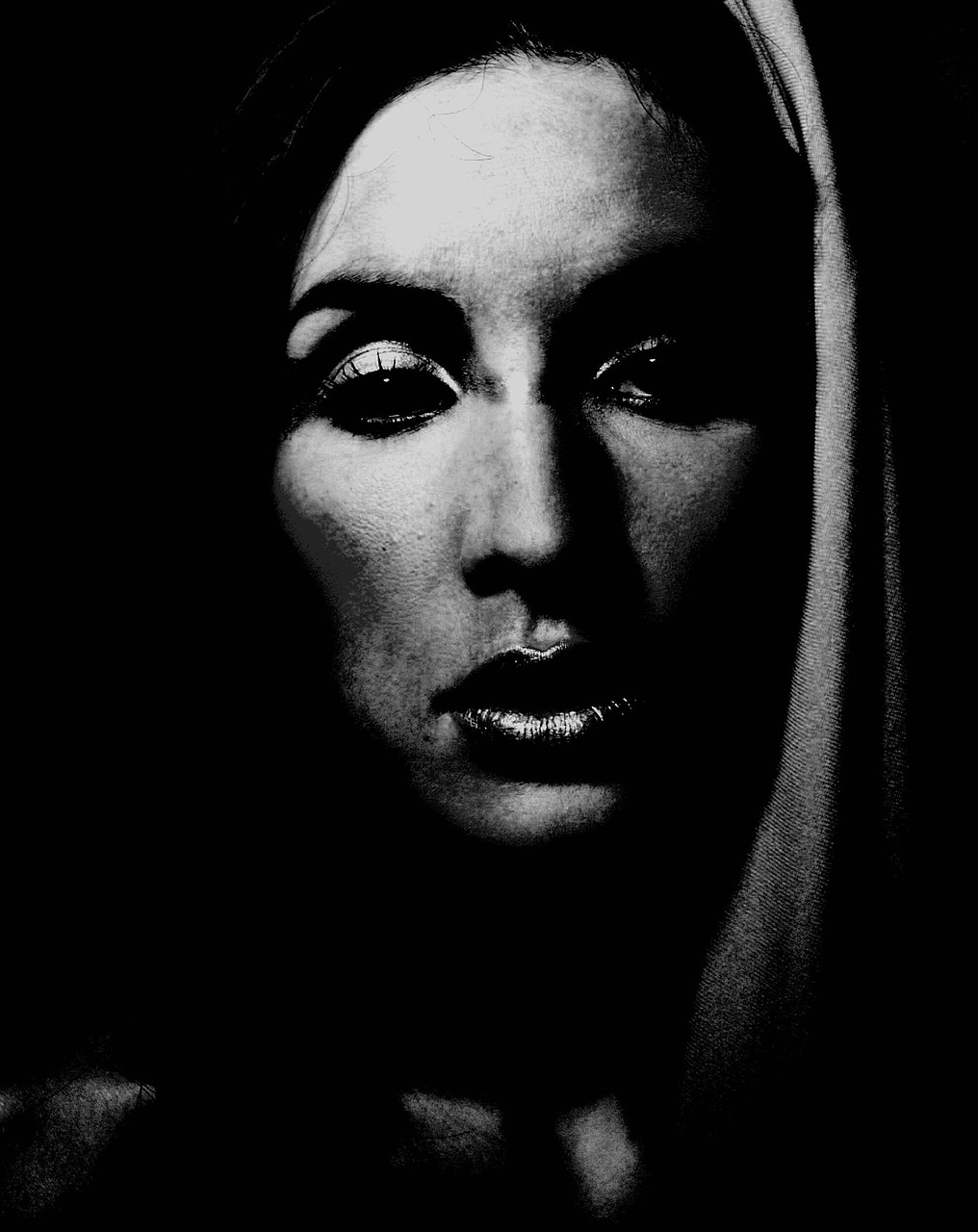 woman face monochrome free photo