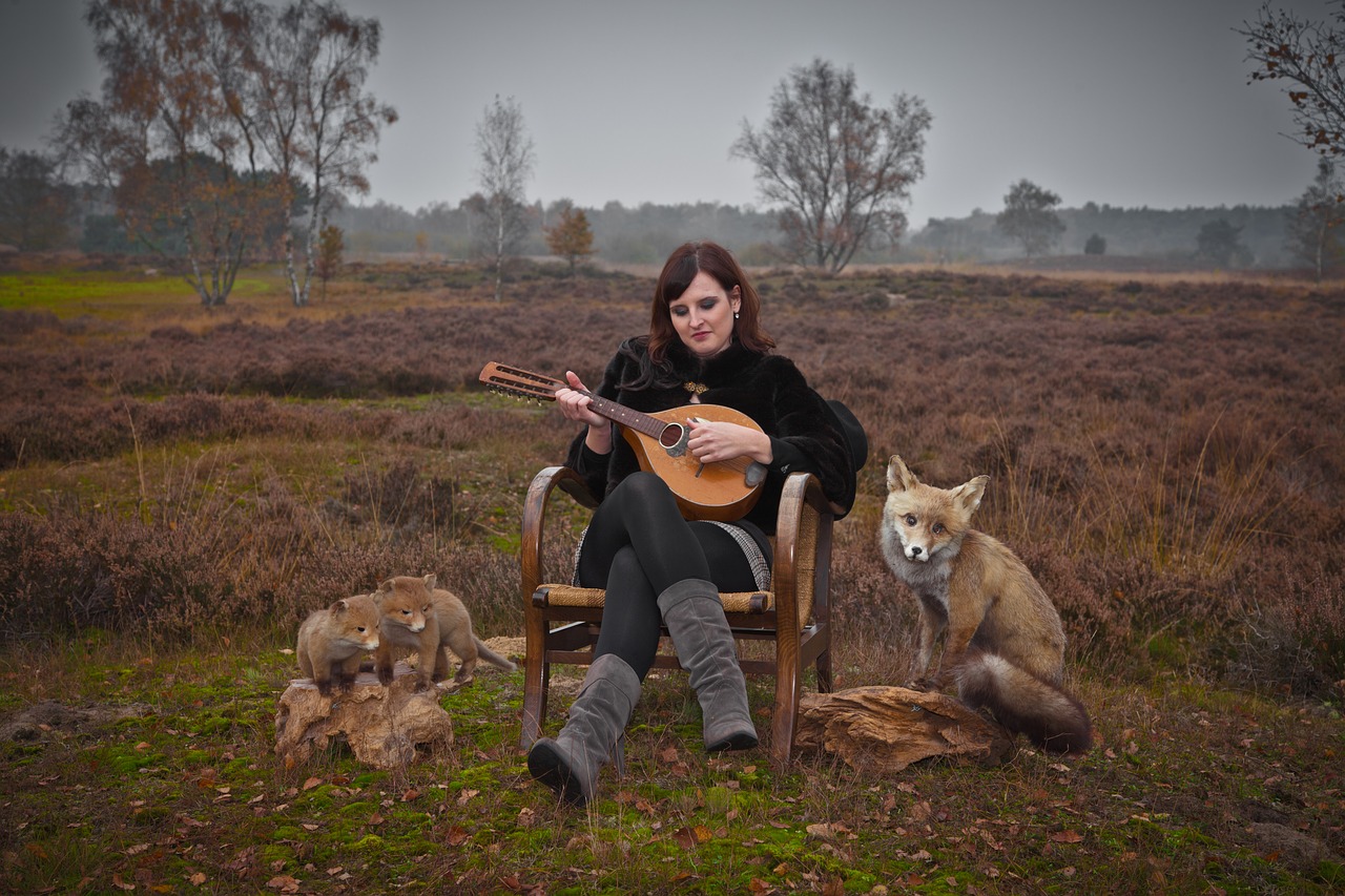 woman mandolin music free photo
