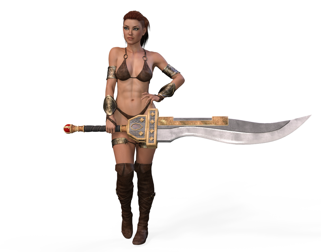 woman sword amazone free photo