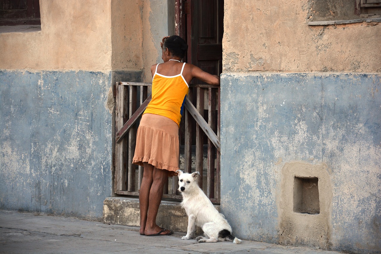 woman dog cuba free photo