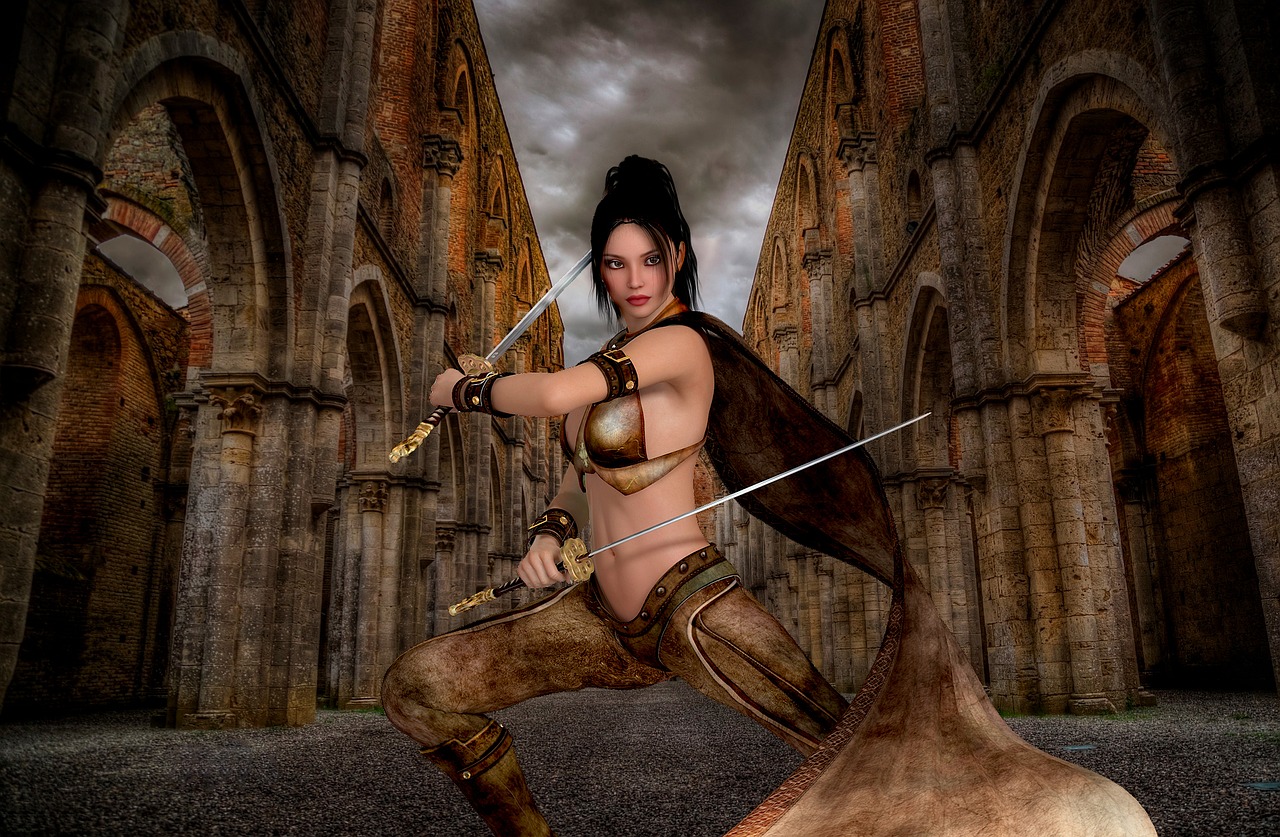 woman warrior art free photo