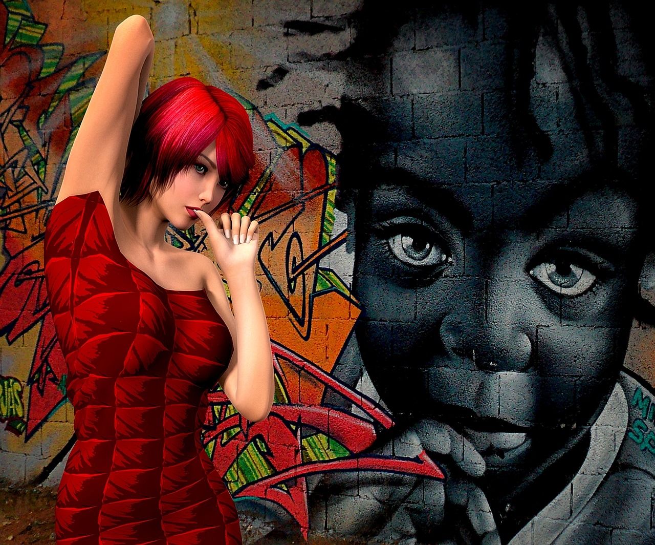 woman  style  graffiti free photo