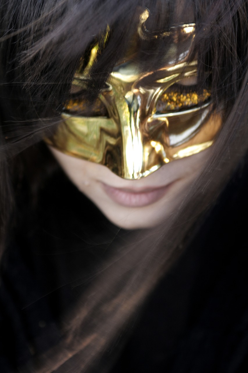 woman  mask  gold free photo