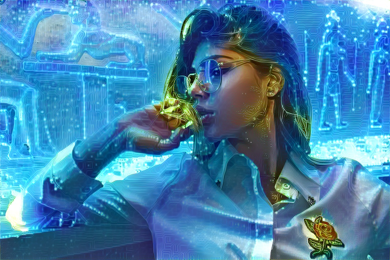 woman  blue  sci-fi free photo