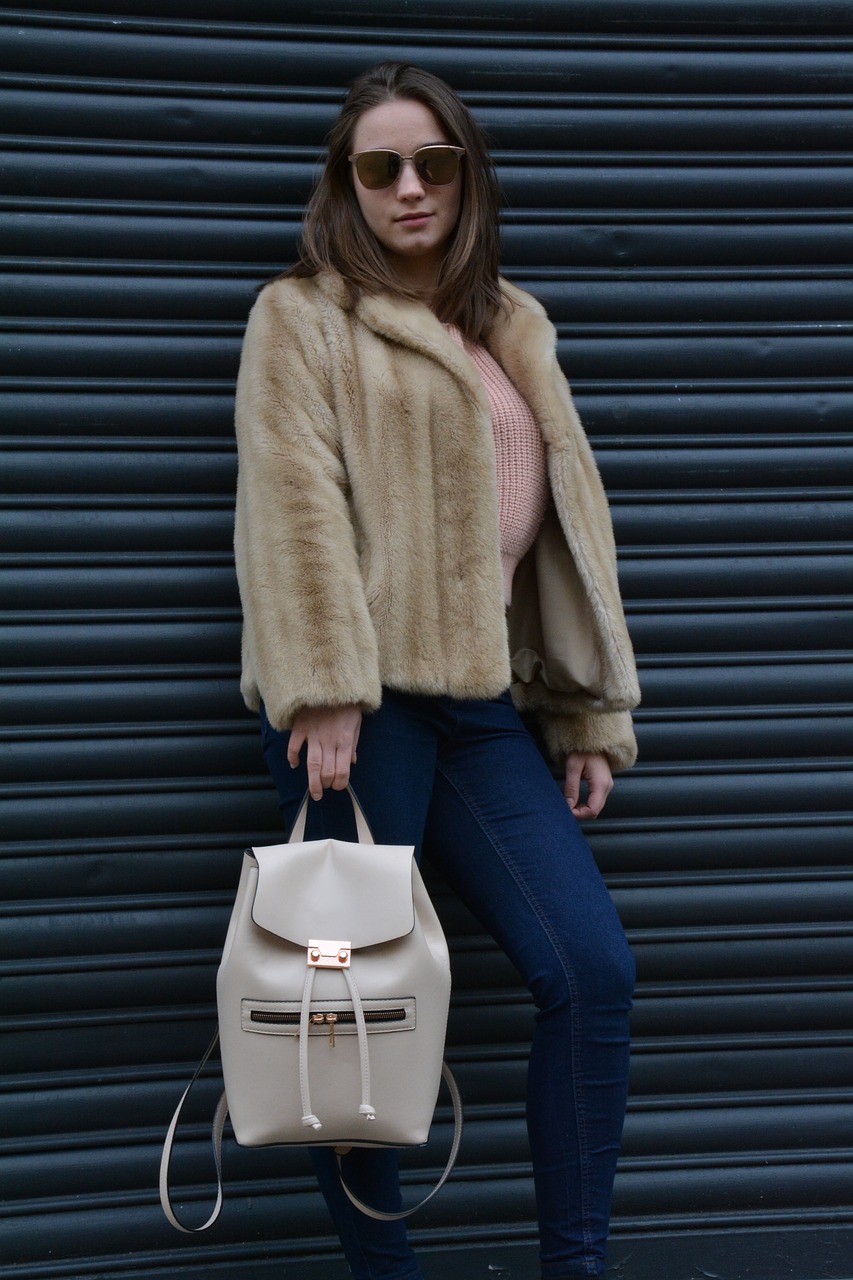 woman  coat  satchel free photo