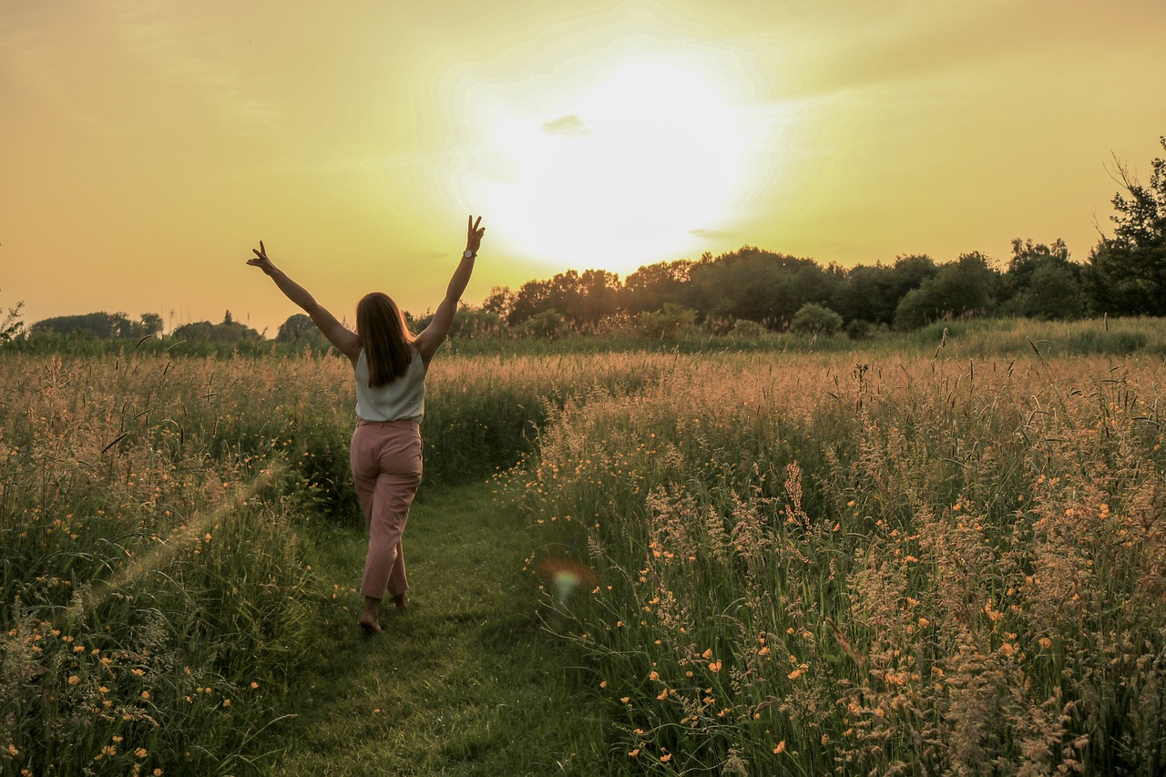 woman  field  sun free photo