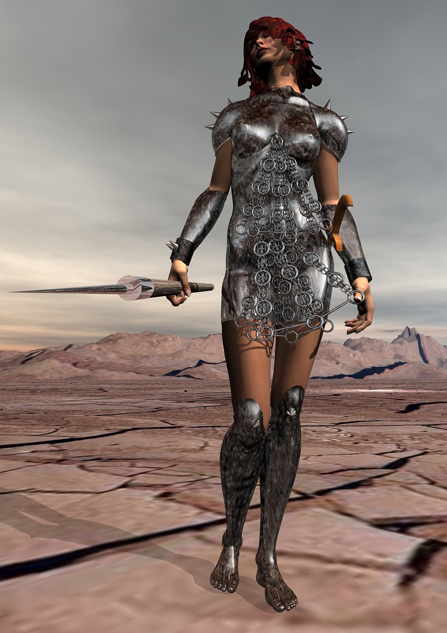 woman fighter futuristic free photo