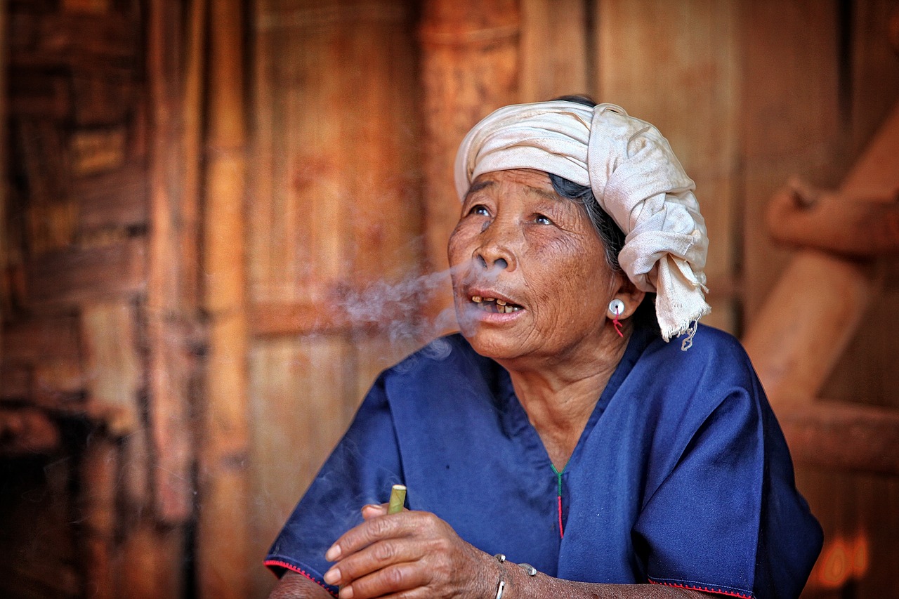 woman  myanmar  cigar free photo