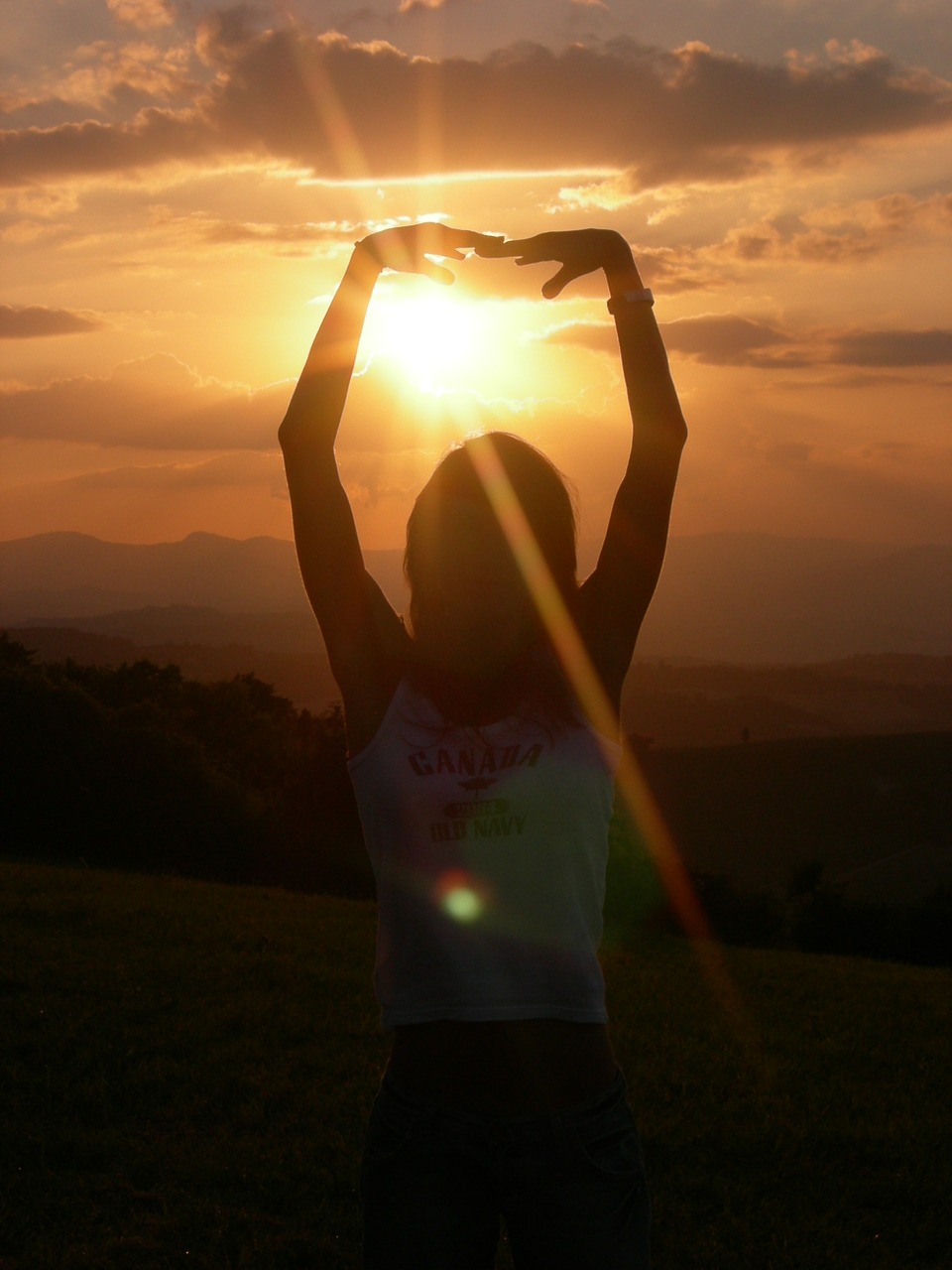 woman profile at dawn free photo