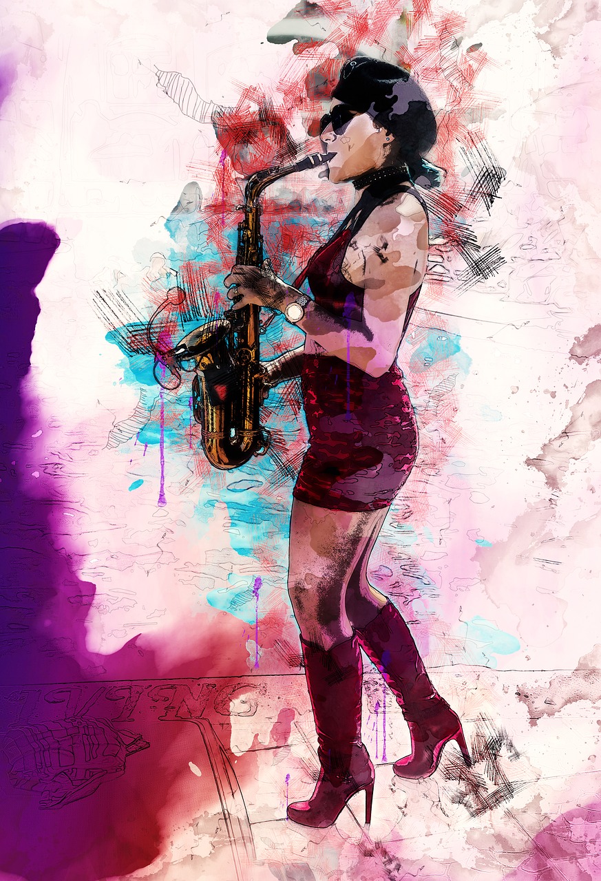 woman  saxophone  music free photo