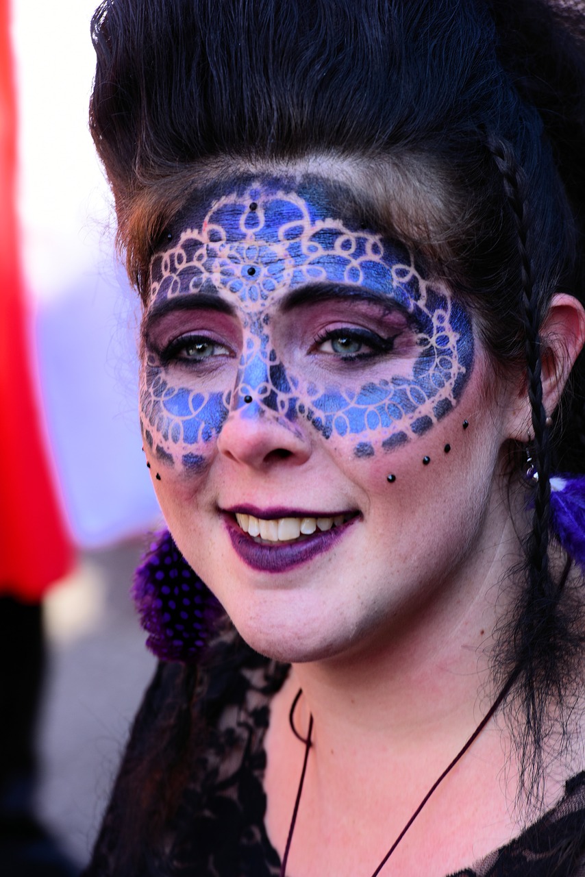 woman  mask  blue free photo