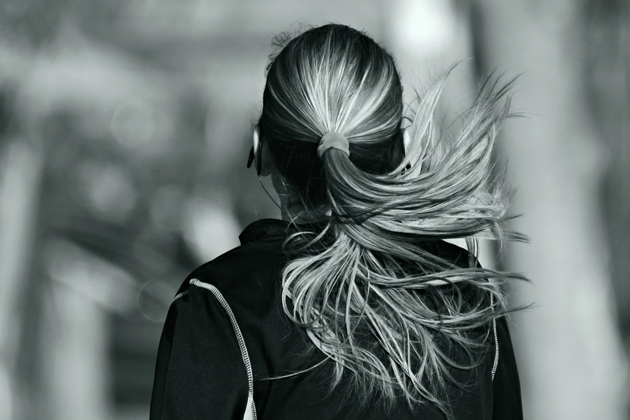 woman  running  hair free photo
